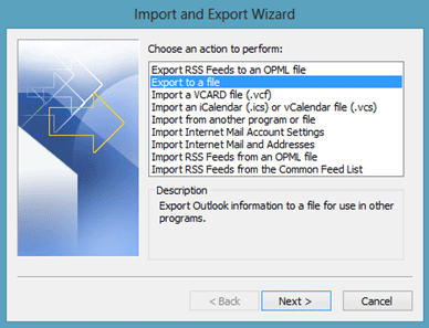 Import Export Wizard